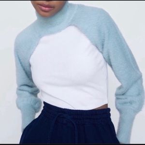 NWT Zara Faux Fur Arm Warmers Size Medium